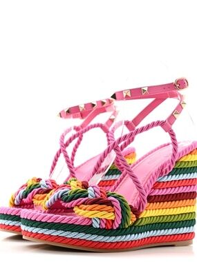 Valentino Garavani Rockstud Torchon 115mm Rainbow Espadrille Sandals